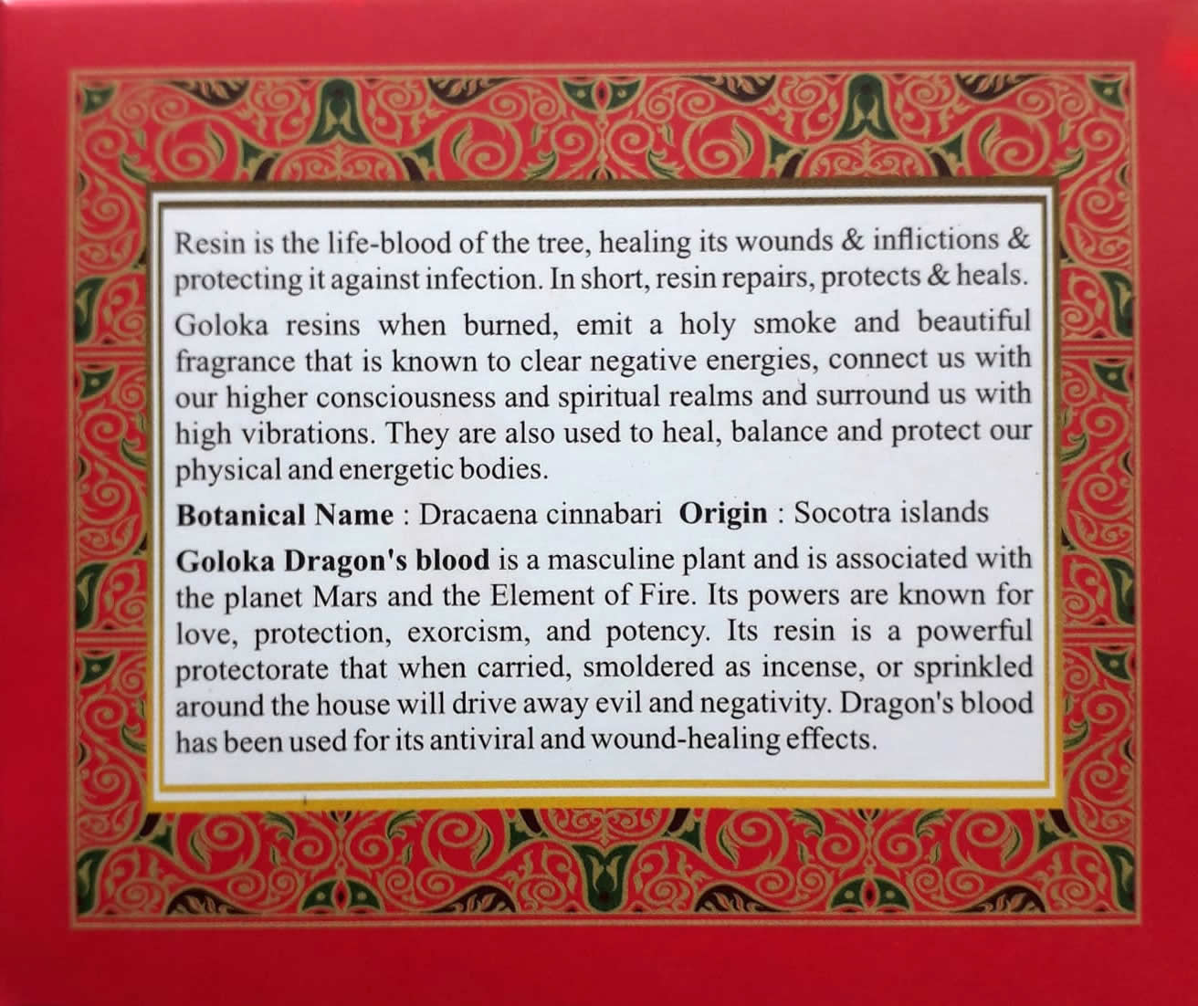 Goloka Dragon's Blood Resin Incense 50g