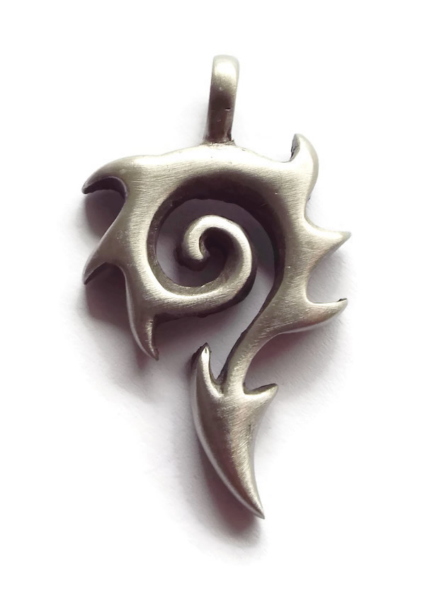 Tribal Dragon Tail Pewter Pendant