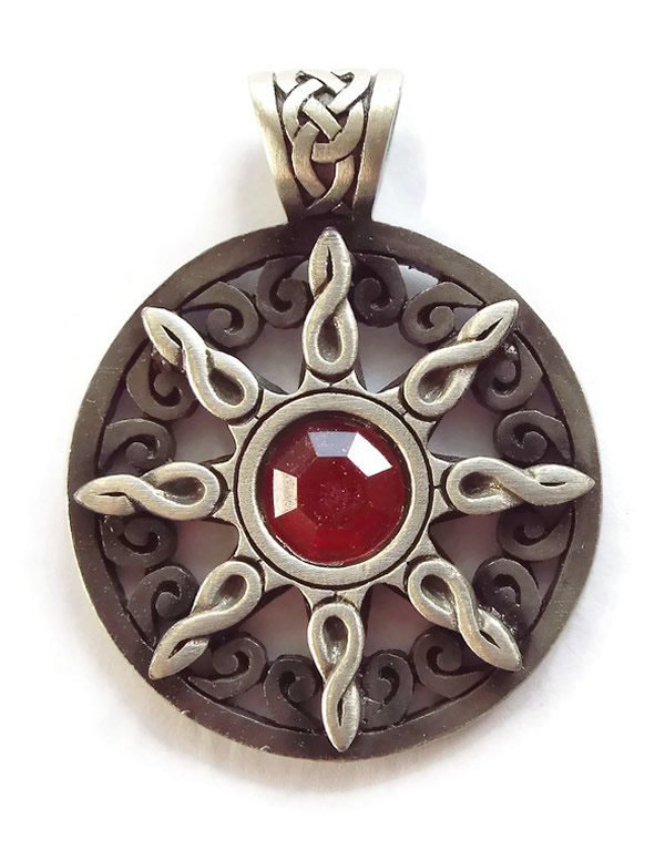 Celtic Wheel Pewter Pendant