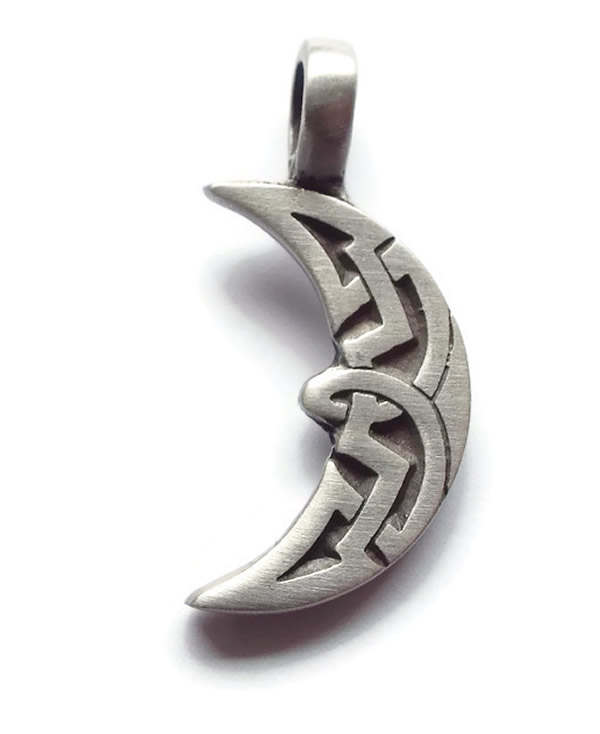 Simple Celtic Crescent Pewter Pendant