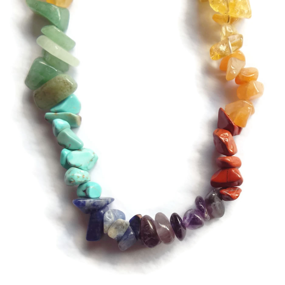 Gemstone Chunky Chakra Necklace Detail