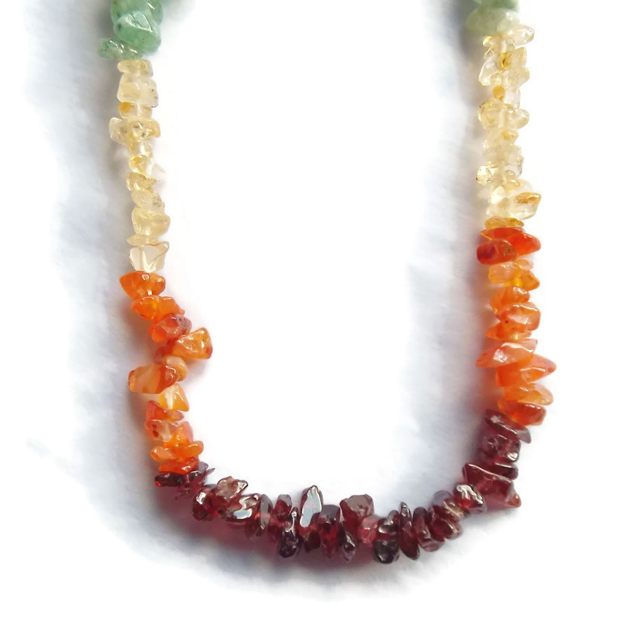 Fine Gemstone Chakra Necklace Detail