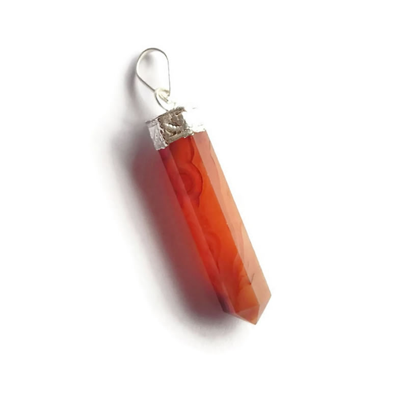 Carnelian Crystal Point Pendant