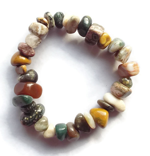 Ocean Jasper Gemstone Chunky Bracelet