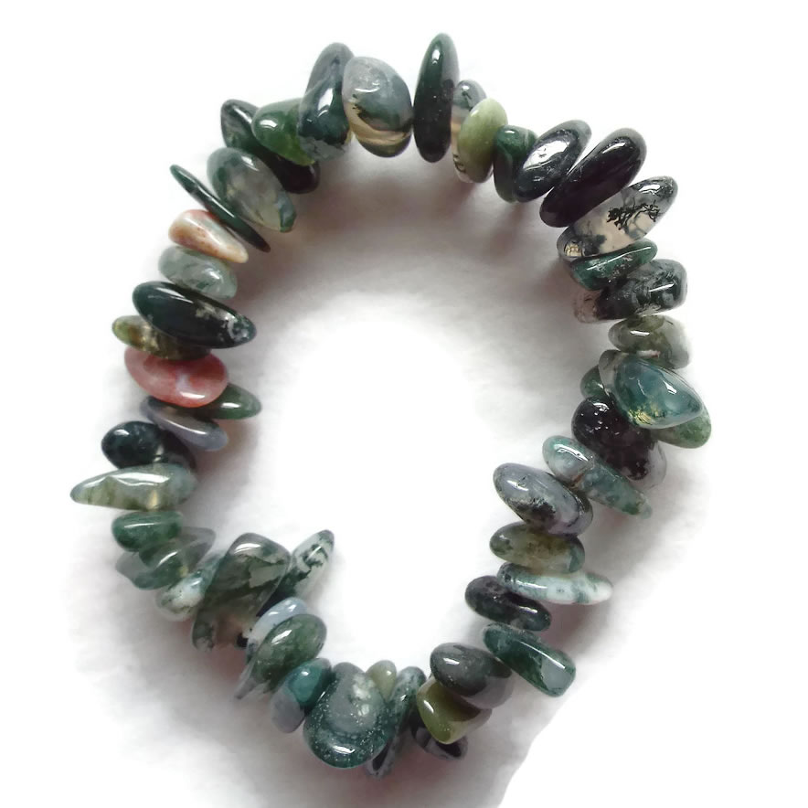 Moss Agate Chunky Gemstone Bracelet