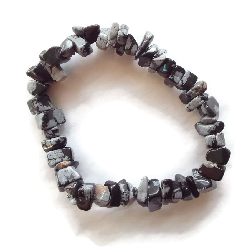 Snowflake Obsidian Gemstone Bracelet