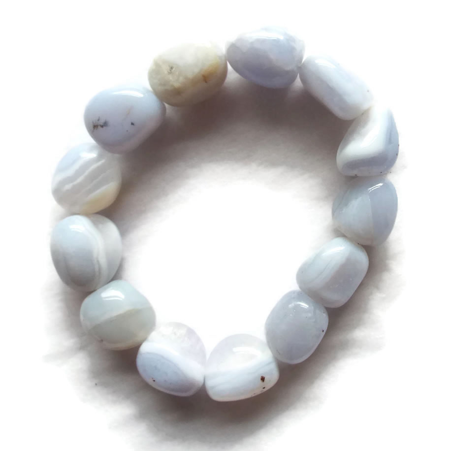 Blue Lace Agate Baroque Gemstone Bracelet