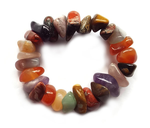 Mixed Freeform Gemstone Bracelet with Carnelia and Amethyst