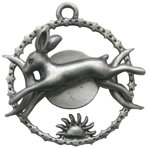 Three Hares Three Moons Pewter Pendant