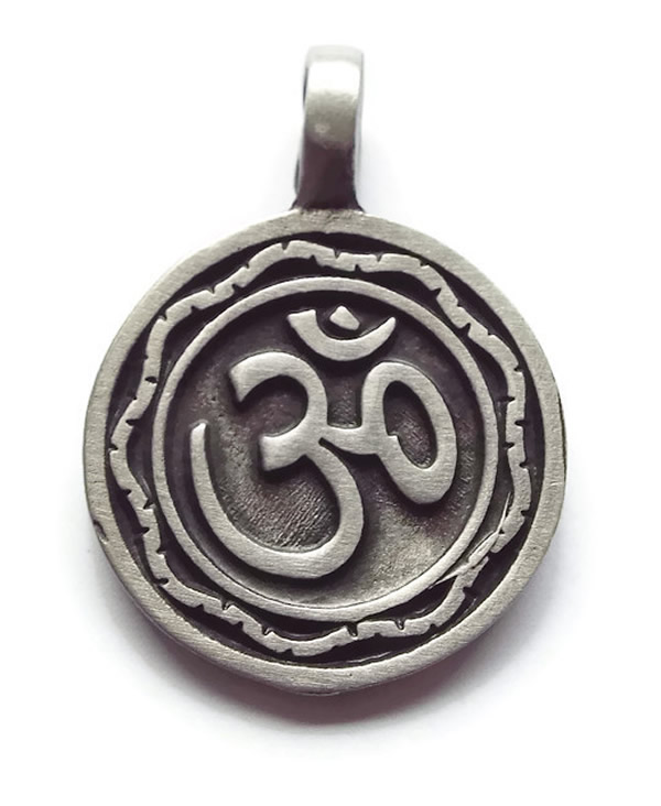 Aum Disc Pewter Pendant