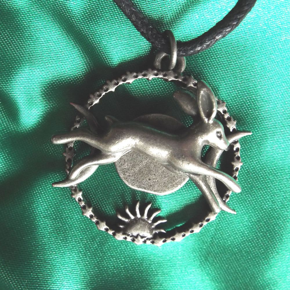 Celestial Hare Pendant Necklace with Bag