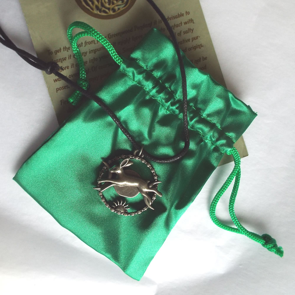 Celestial Hare Pendant Necklace with Leaflet