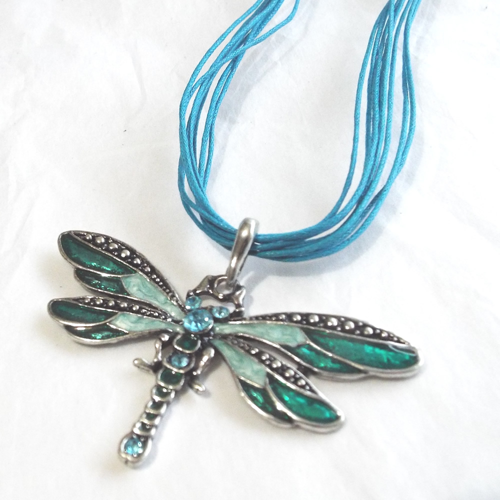 Blue Dragonfly Necklace