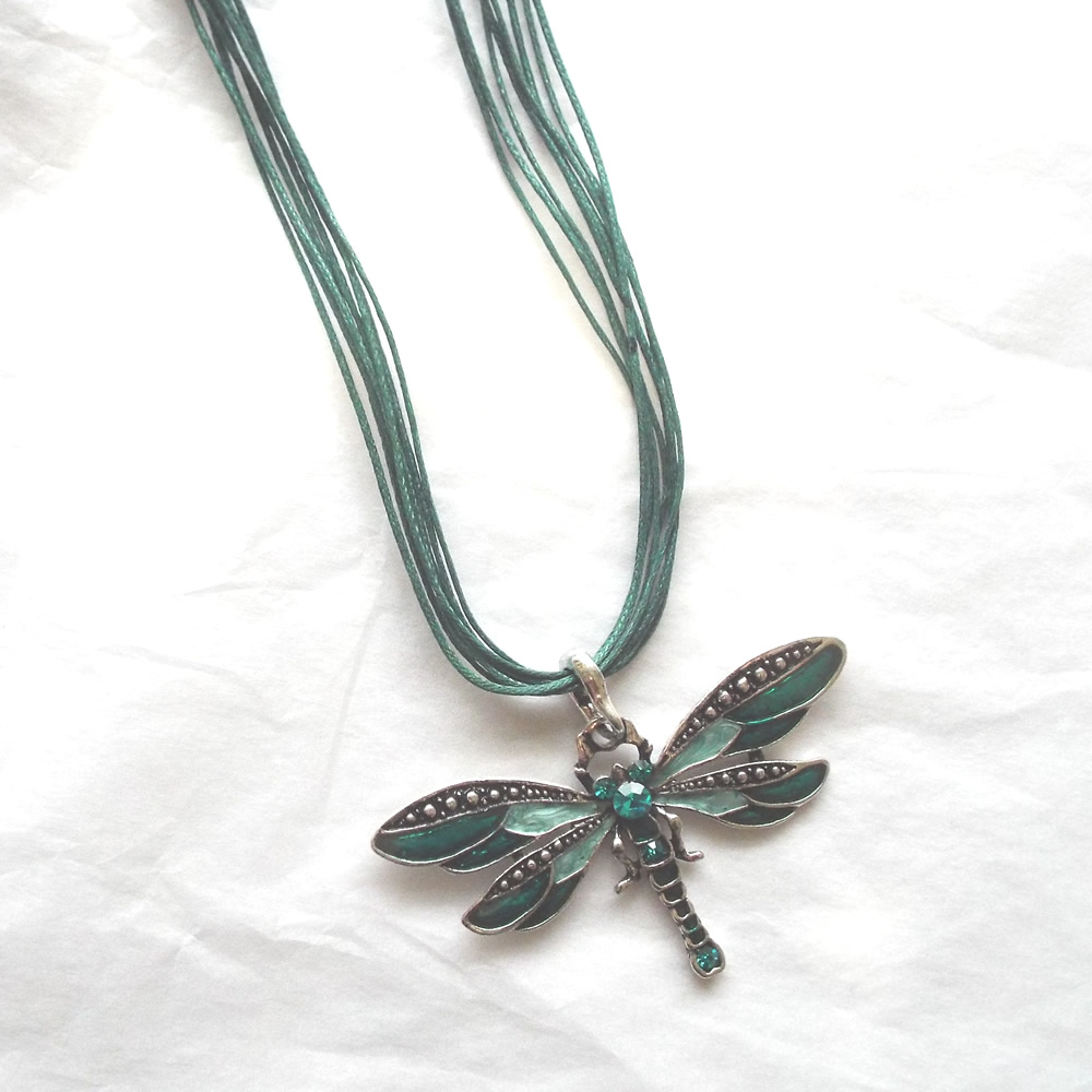 Green Dragonfly Necklace