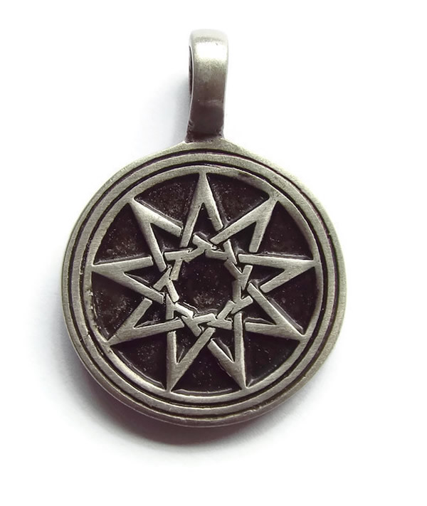 Nine Point Star Pewter Pendant