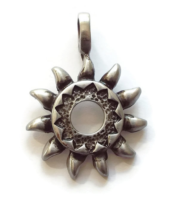 Sun Wheel Pewter Pendant