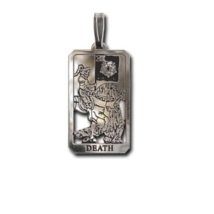 Death Sterling Silver Tarot Card Pendant - Small