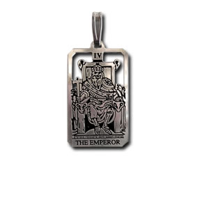 Emperor Sterling Silver Tarot Card Pendant - Small