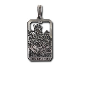 Empress Sterling Silver Tarot Card Pendant - Small