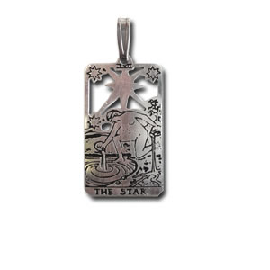 Star Sterling Silver Tarot Card Pendant - Small