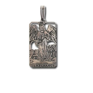 Temperance Sterling Silver Tarot Card Pendant - Small