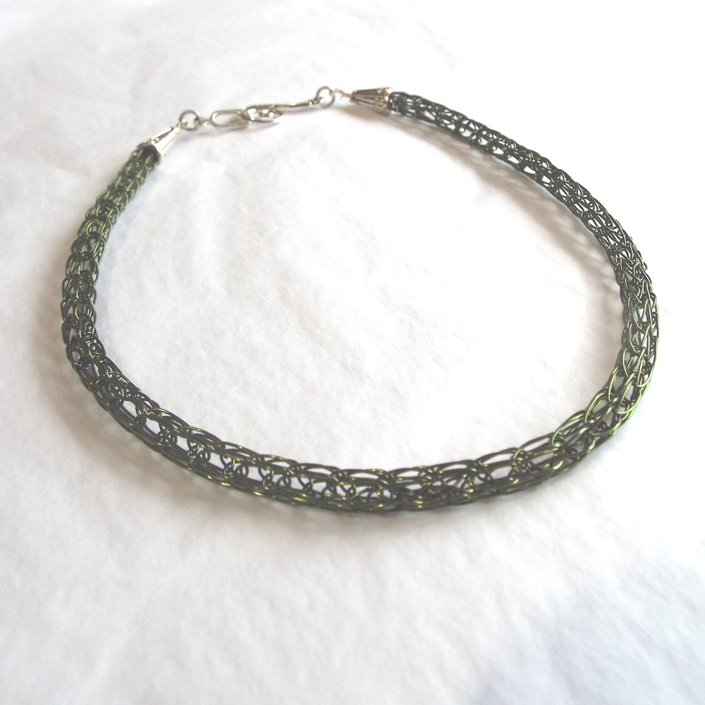 Plain Green Viking Knit Necklace