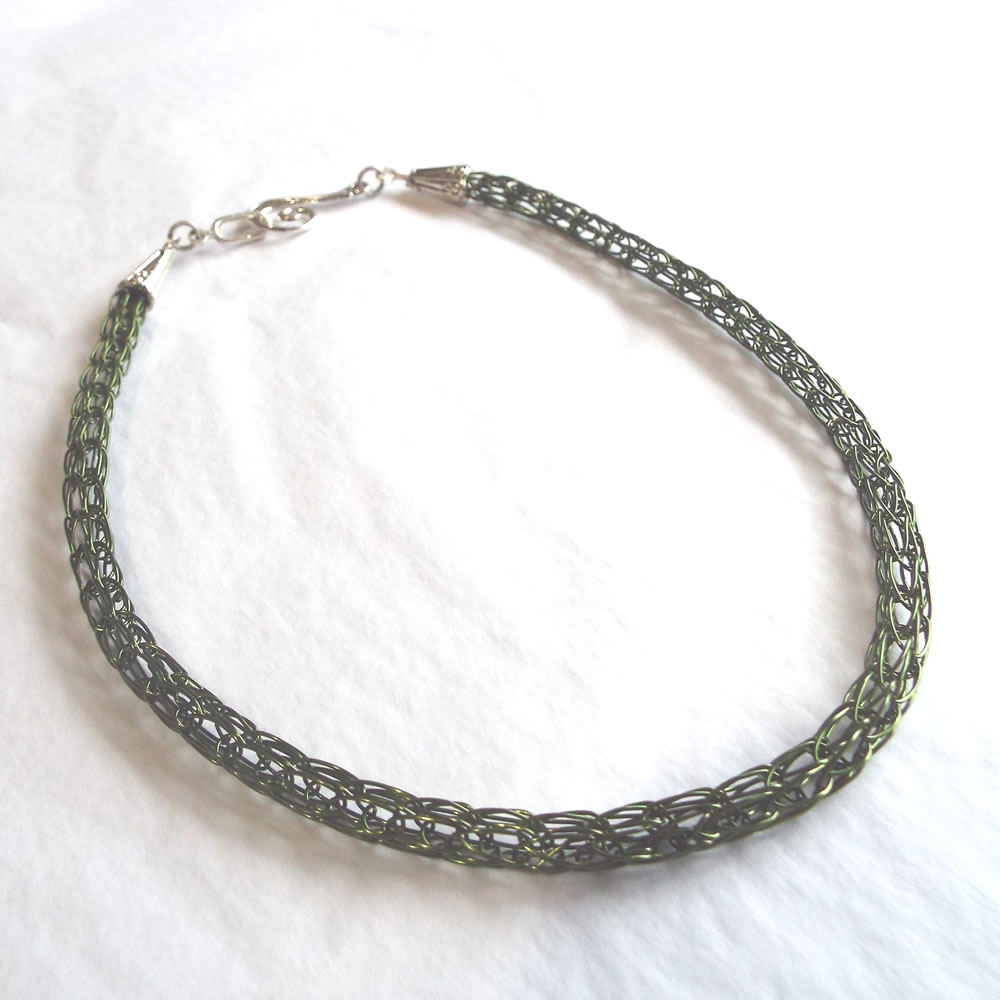 Plain Silver Viking Knit Necklace