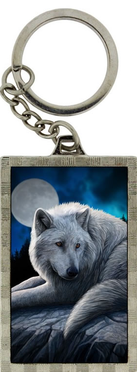 Guardian of the North White Wolf 3D Key Ring