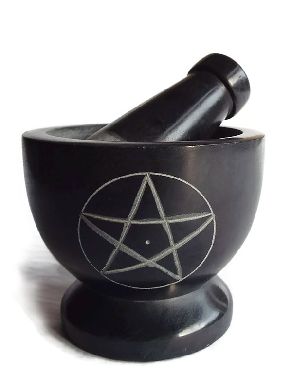 Black Soapstone Pestle and Mortar