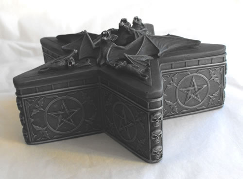 Gothic Bat Trinket Box Side View