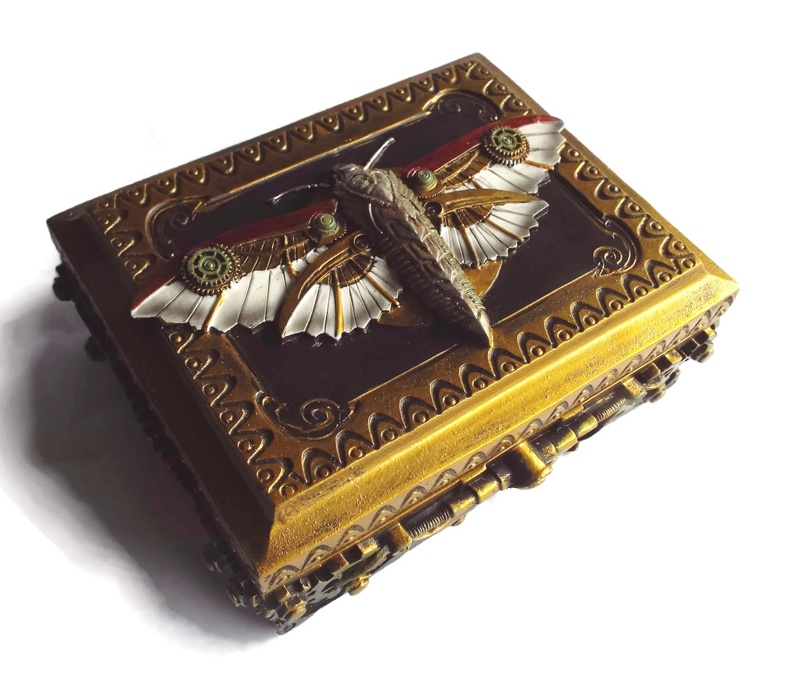 Steampunk Moth Trinket Box