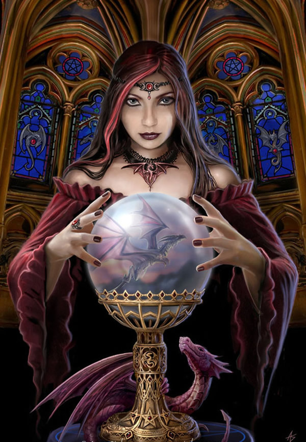 Anne Stokes Crystal Ball Wall Art Canvas