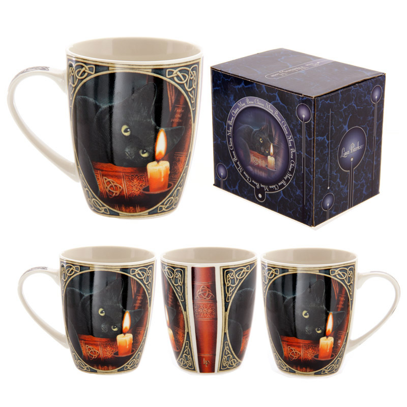 The Witching Hour Black Cat China Mug Multi View