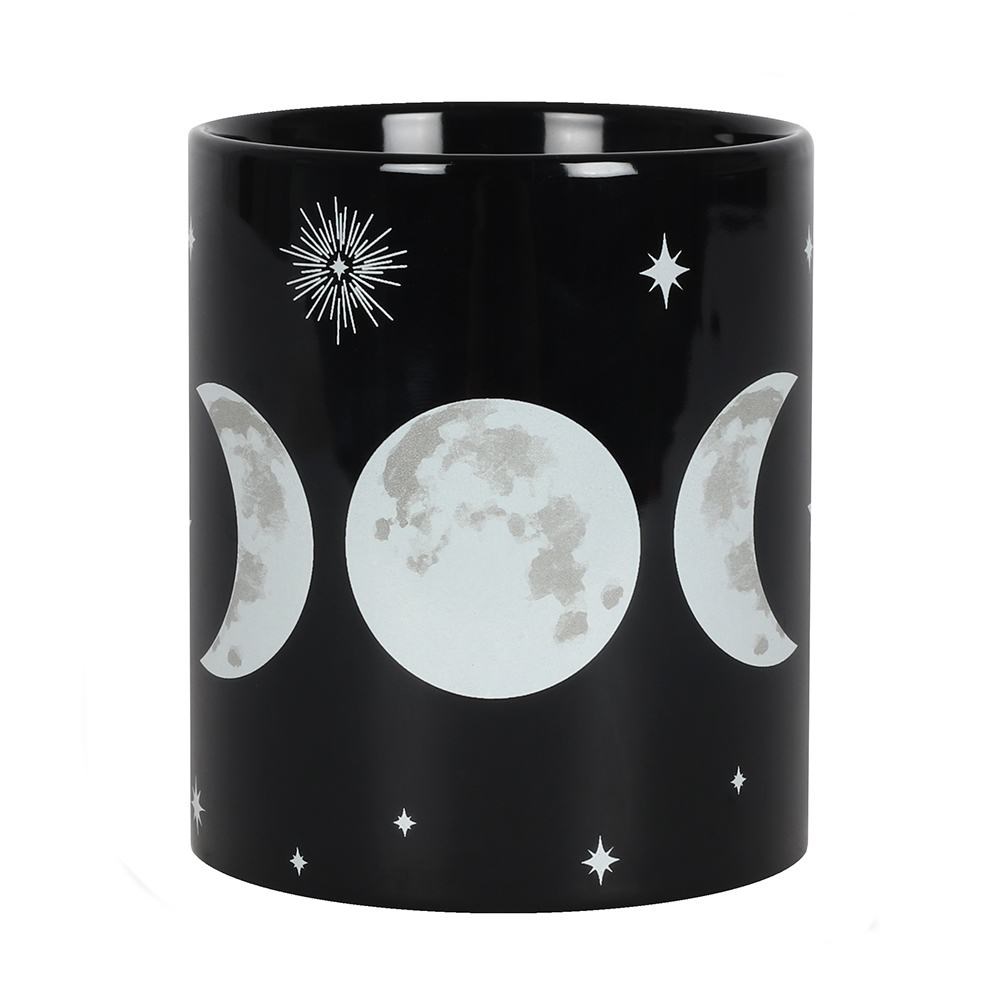 Triple Moon Black Ceramic Mug