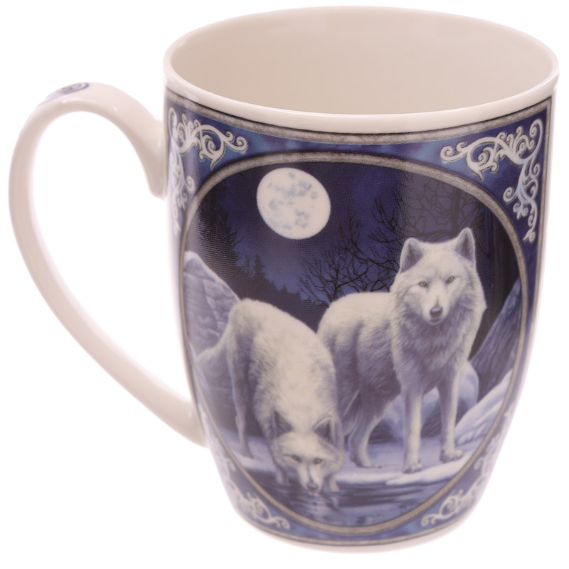 Winter Warrior Wolf China Mug