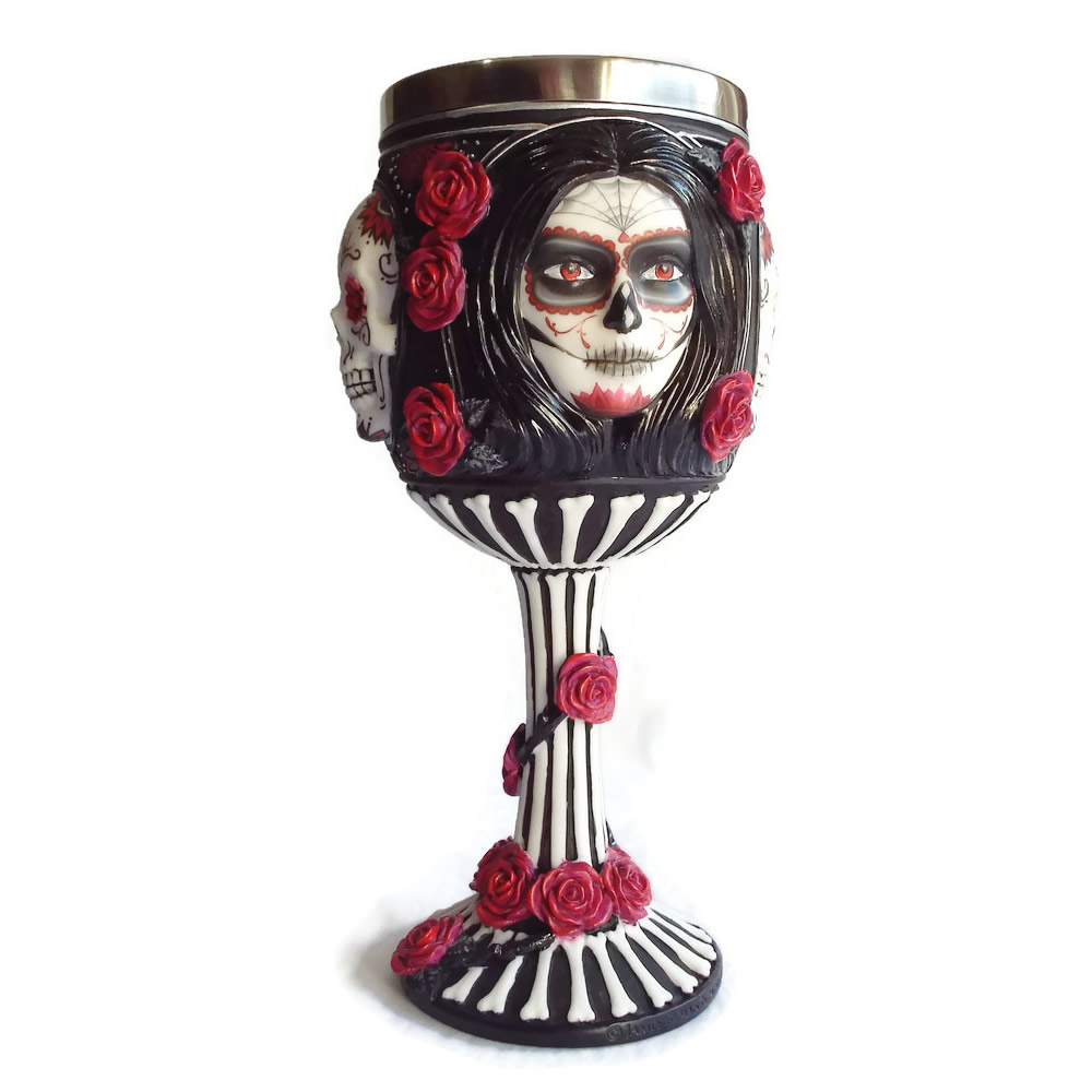 Day of the Dead Sugar Skull Goblet