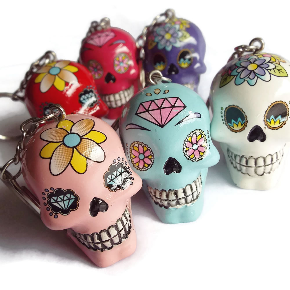 Day of the Dead Sugar Skull Key Rings