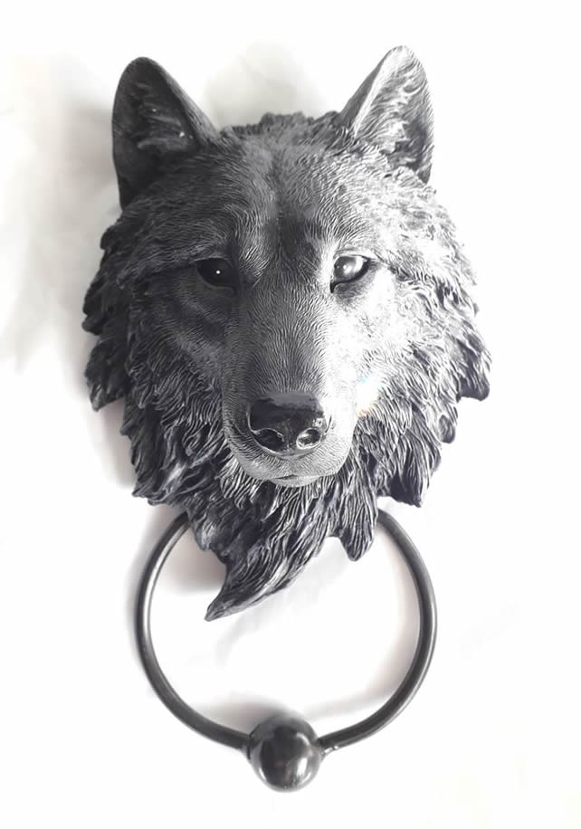 Dark Guardian Wolf Door Knocker