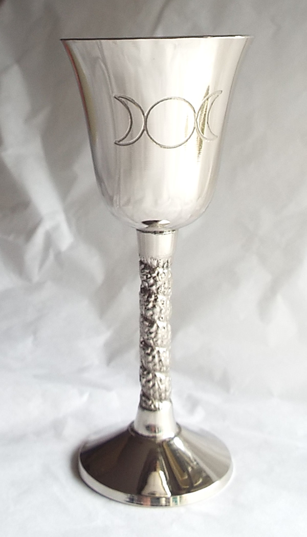 120mm Silver Metal Triple Moon Chalice