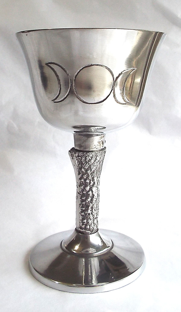 140mm Silver Metal Triple Moon Chalice