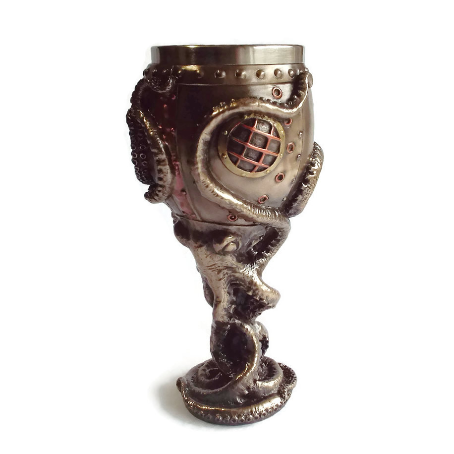 Vessel of the Deep Steampunk Octopus Goblet