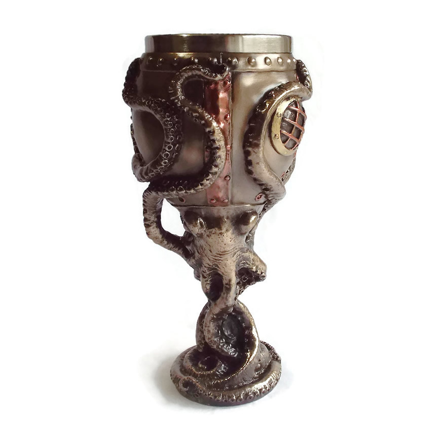 Vessel of the Deep Steampunk Octopus Goblet