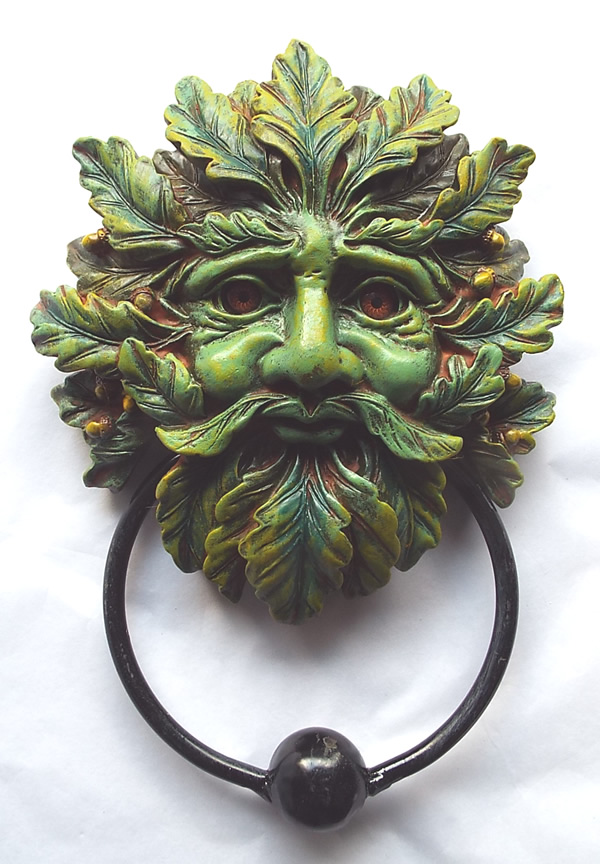 Oak Leaf Green Man Wall Door Knocker