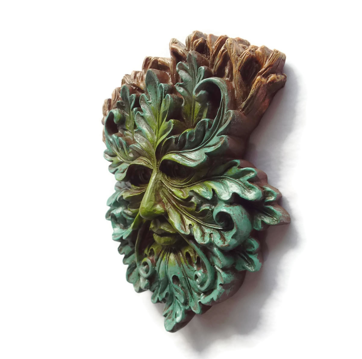 Oak King Green Man Wall Plaque Side View