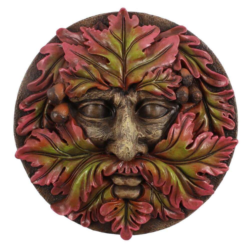 Wood Look Autumn Green Man Plaque