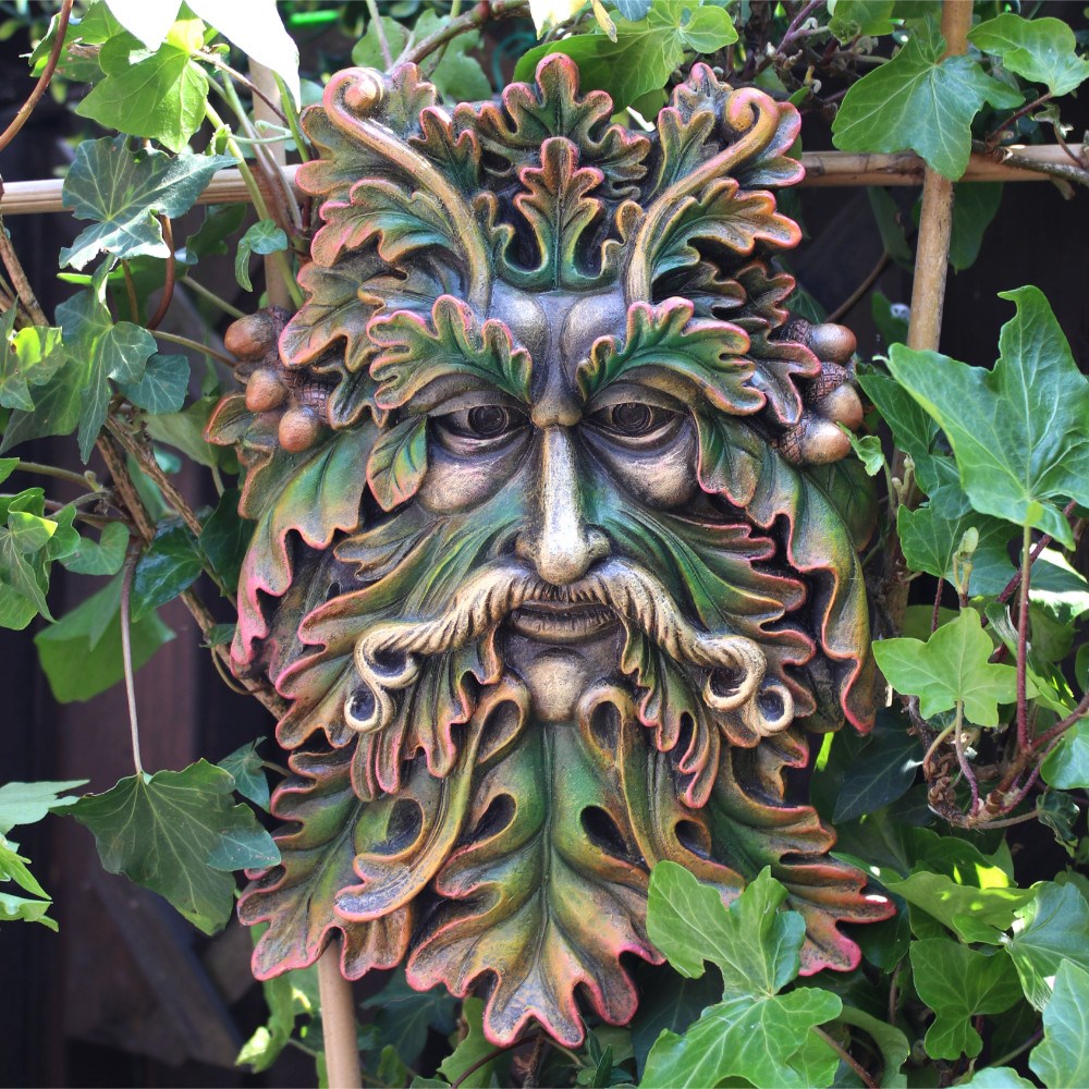 Long Oak and Acorn Green Man Plaque