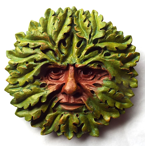 Oak Leaves Green Man Wall Plaque