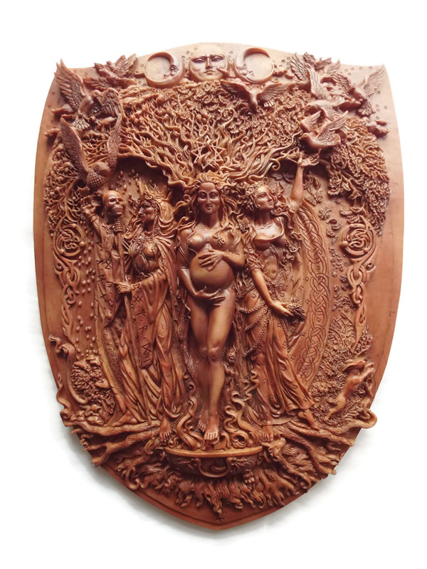 Maiden Mother Crone Bronze Wall Ornament