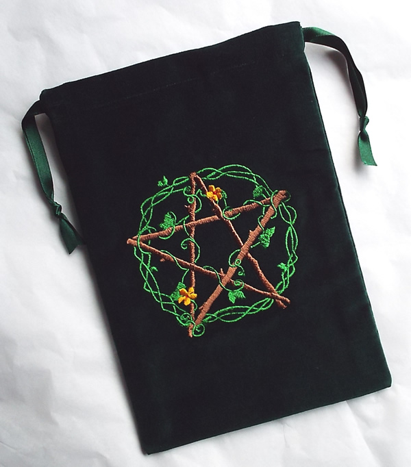 Black Triple Moon Velvet Bag for Tarot and Oracle Cards