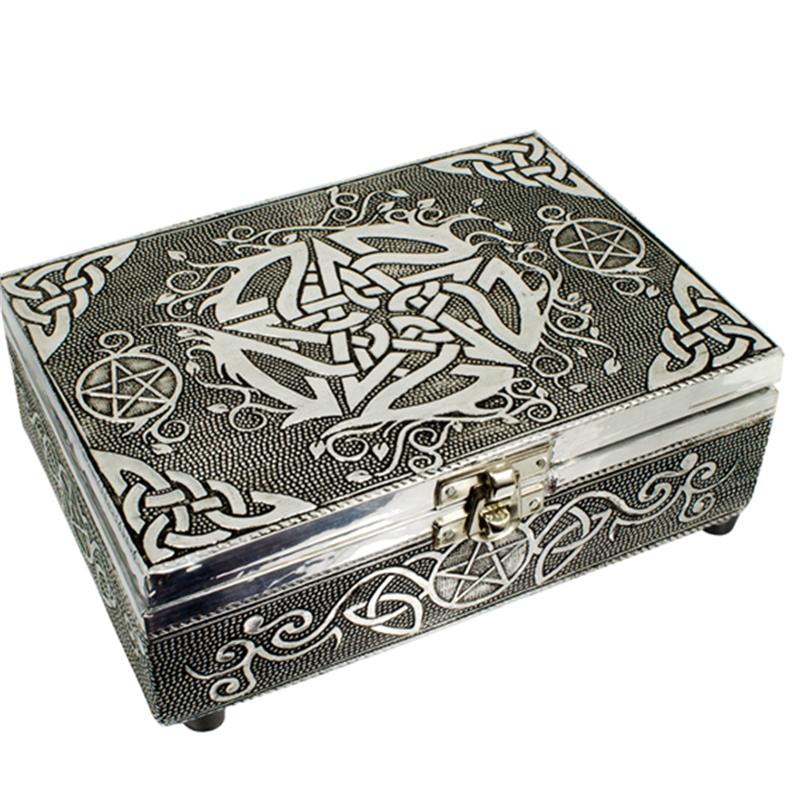 Silver Metal Box with Fancy Pentacle
